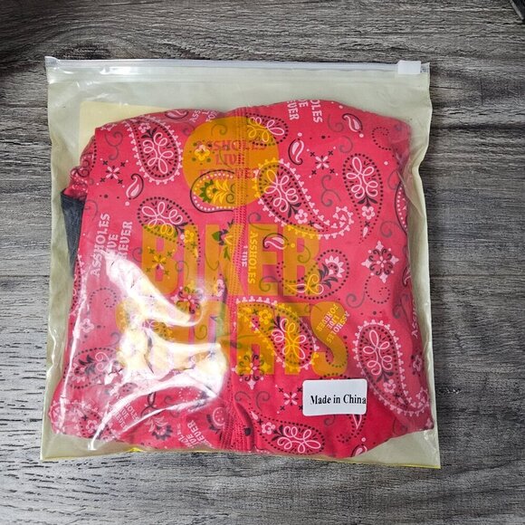 ALF New Long Red And Black Paisley Mid Rise Bike Shorts - Picture 6 of 6